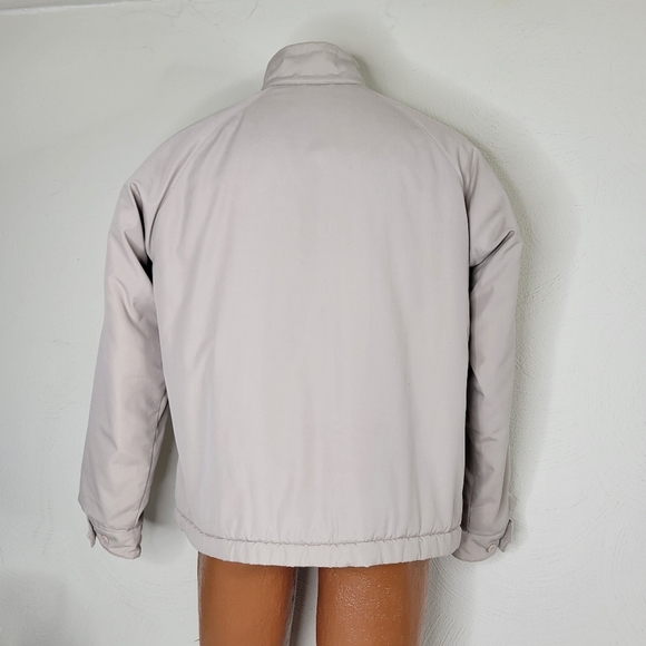 London Fog Jacket Men Size 40 R Beige Quilted Lining Pockets Zip Front Vintage - Picture 2 of 8
